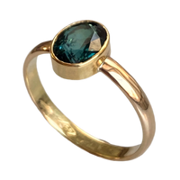 18K/22K 1.39 Ct. Oval Green Tourmaline Ring